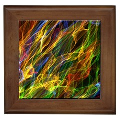 Colourful Flames  Framed Ceramic Tile