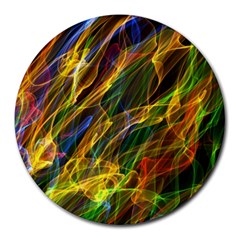 Colourful Flames  8  Mouse Pad (round) by Colorfulart23