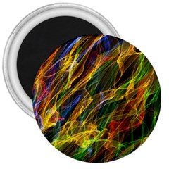 Colourful Flames  3  Button Magnet