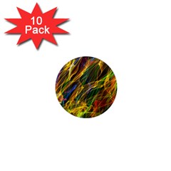 Colourful Flames  1  Mini Button Magnet (10 Pack)