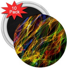 Colourful Flames  3  Button Magnet (10 Pack)