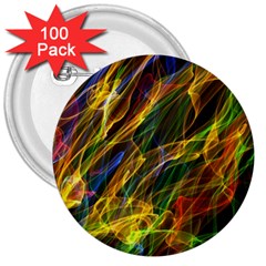 Colourful Flames  3  Button (100 Pack)