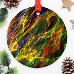 Colourful Flames  Round Ornament (two Sides)