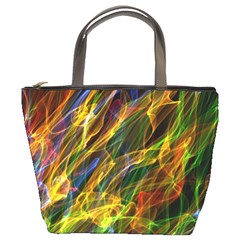 Colourful Flames  Bucket Handbag by Colorfulart23