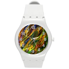 Colourful Flames  Plastic Sport Watch (medium)