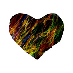 Colourful Flames  16  Premium Heart Shape Cushion 