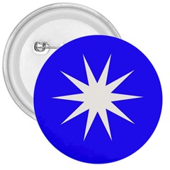 Deep Blue And White Star 3  Button by Colorfulart23