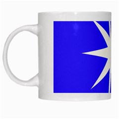 Deep Blue And White Star White Coffee Mug by Colorfulart23