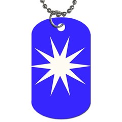 Deep Blue And White Star Dog Tag (two-sided) 