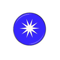 Deep Blue And White Star Golf Ball Marker 4 Pack (for Hat Clip)