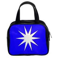 Deep Blue And White Star Classic Handbag (two Sides) by Colorfulart23