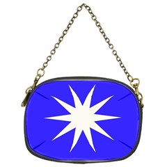 Deep Blue And White Star Chain Purse (one Side)