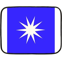 Deep Blue And White Star Mini Fleece Blanket (two Sided)