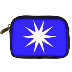 Deep Blue And White Star Digital Camera Leather Case