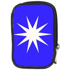 Deep Blue And White Star Compact Camera Leather Case