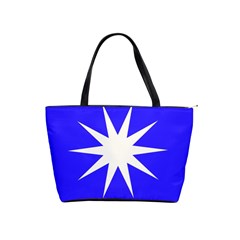 Deep Blue And White Star Large Shoulder Bag by Colorfulart23