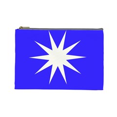 Deep Blue And White Star Cosmetic Bag (large) by Colorfulart23