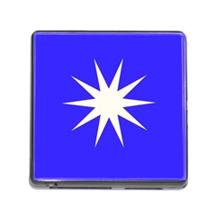 Deep Blue And White Star Memory Card Reader With Storage (square)