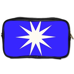 Deep Blue And White Star Travel Toiletry Bag (two Sides)