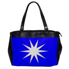 Deep Blue And White Star Oversize Office Handbag (one Side) by Colorfulart23