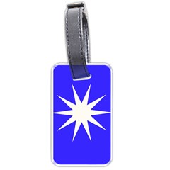 Deep Blue And White Star Luggage Tag (one Side)