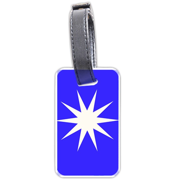 Deep Blue And White Star Luggage Tag (One Side)