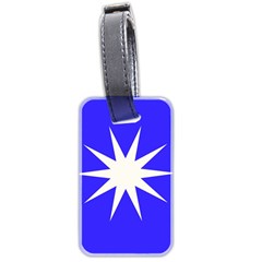 Deep Blue And White Star Luggage Tag (two Sides) by Colorfulart23