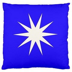 Deep Blue And White Star Large Cushion Case (two Sided) 