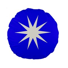 Deep Blue And White Star 15  Premium Round Cushion 