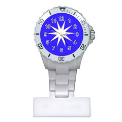 Deep Blue And White Star Nurses Watch