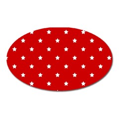 White Stars On Red Magnet (oval) by StuffOrSomething