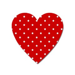 White Stars On Red Magnet (heart)