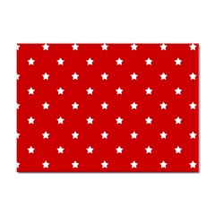 White Stars On Red A4 Sticker 10 Pack by StuffOrSomething