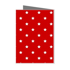 White Stars On Red Mini Greeting Card (8 Pack)