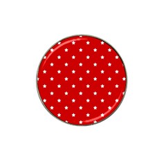 White Stars On Red Golf Ball Marker (for Hat Clip) by StuffOrSomething