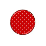 White Stars On Red Golf Ball Marker 4 Pack (for Hat Clip) Front