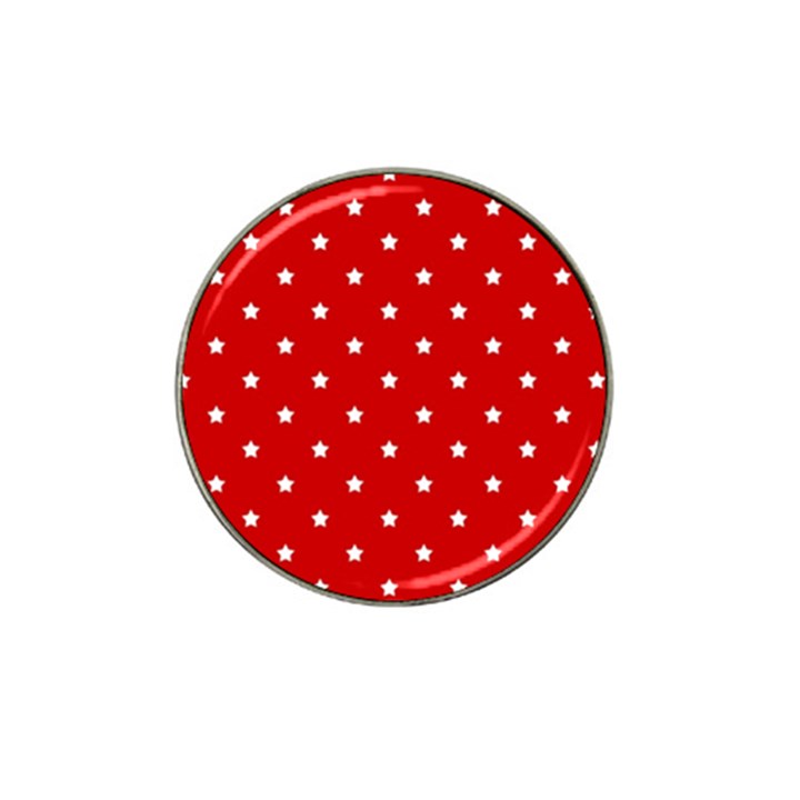 White Stars On Red Golf Ball Marker 4 Pack (for Hat Clip)