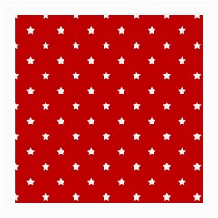 White Stars On Red Glasses Cloth (medium, Two Sided)