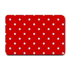 White Stars On Red Small Door Mat