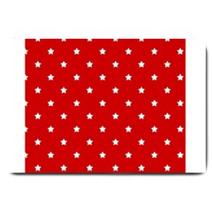 White Stars On Red Large Door Mat