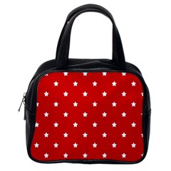 White Stars On Red Classic Handbag (one Side)