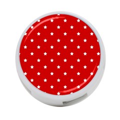 White Stars On Red 4-port Usb Hub (one Side)