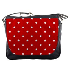 White Stars On Red Messenger Bag by StuffOrSomething