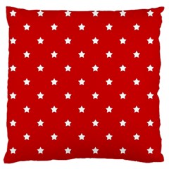 White Stars On Red Large Cushion Case (two Sided) 