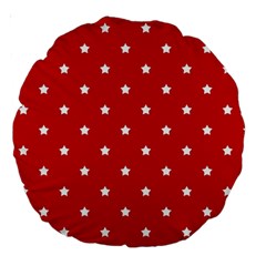 White Stars On Red 18  Premium Round Cushion 