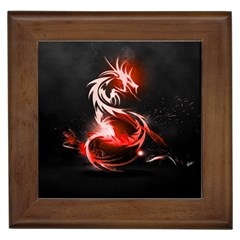 Abstract Red Dragon  Framed Ceramic Tile by TribalStore