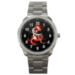 Abstract Red Dragon  Sport Metal Watch Front