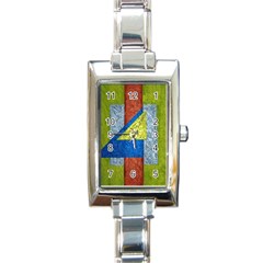 Abstract Rectangular Italian Charm Watch by Siebenhuehner