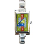 Abstract Rectangular Italian Charm Watch Front