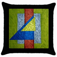 Abstract Black Throw Pillow Case